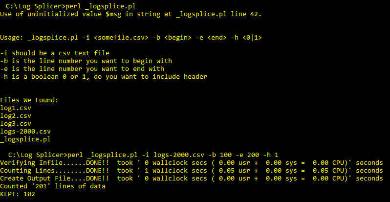 Splice CSV Files with Perl
